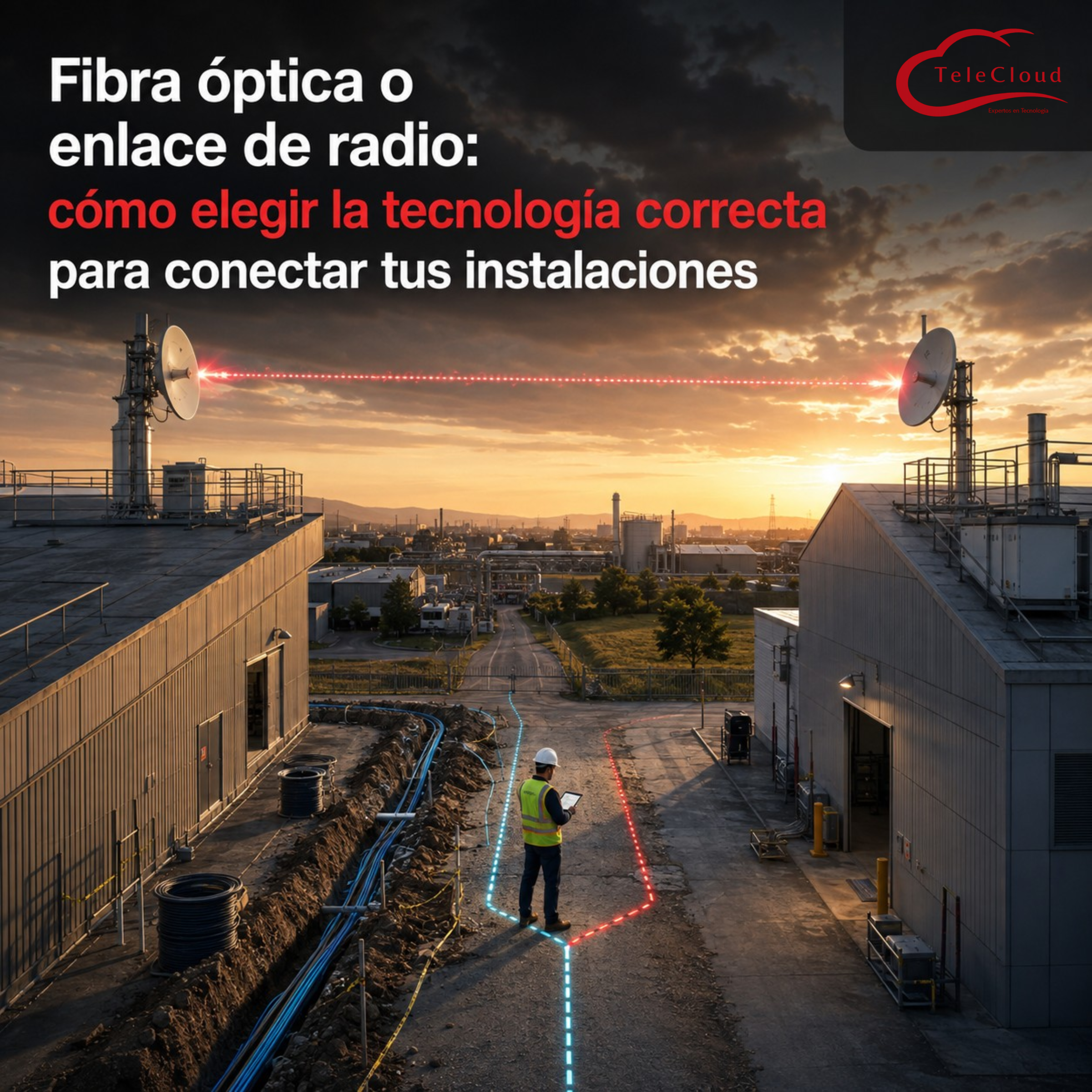 Fibra óptica o enlace de radio: cómo elegir la tecnología correcta para conectar tus instalaciones